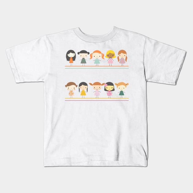 Cute little girls Kids T-Shirt by LaBelleMaison